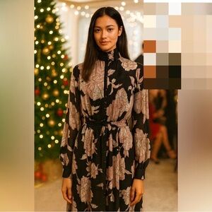 NWT Derek Lam 10 Crosby Floral Maxi Dress – Size 8 – Oyster Pink/Bordelaise